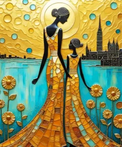 Mother And Daughter Art 5D Diamond Painting