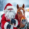 Santa And Horse Art 5D Diamond Painting