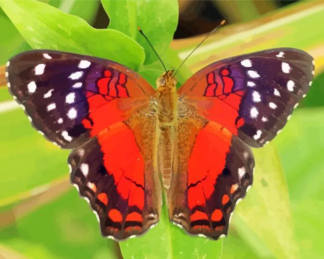 scarlet butterfly art Diamond With Numbers Scarlet Butterfly Art 5D Diamond Painting