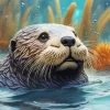 Sea Otter Face Art 5D Diamond Painting