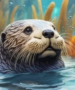 Sea Otter Face Art 5D Diamond Painting