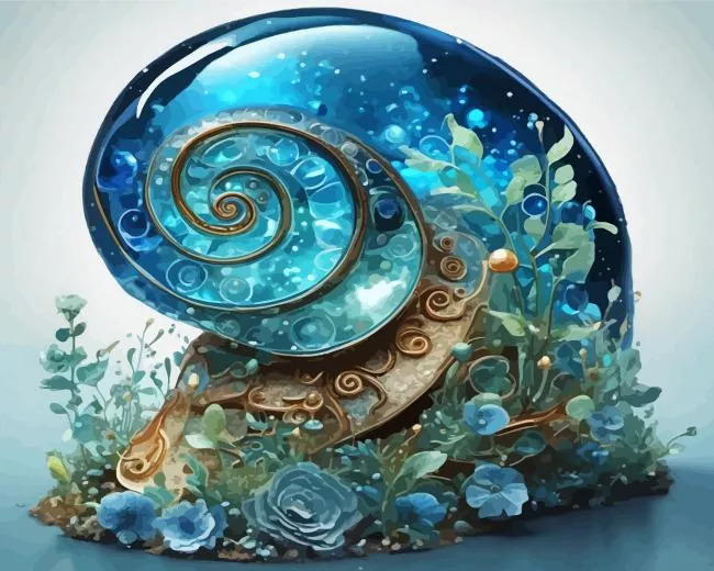 sea shell art Diamond With Numbers Sea Shell Art 5D Diamond Painting