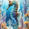 Seahorse Collage Art 5D Diamond Painting