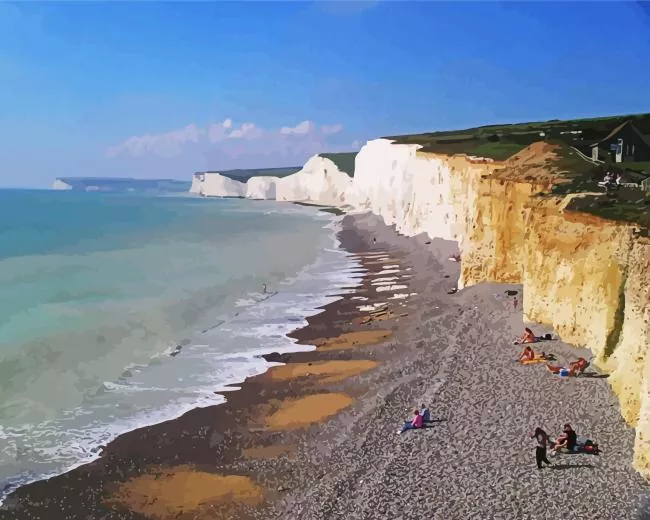 seven sisters eastbourne Diamond With Numbers Seven Sisters Eastbourne 5D Diamond Painting