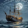 Ship In Moonlight Art 5D Diamond Painting