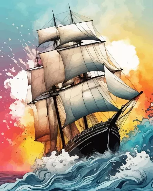 ship in waves Diamond Dotz Ship In Waves 5D Diamond Painting