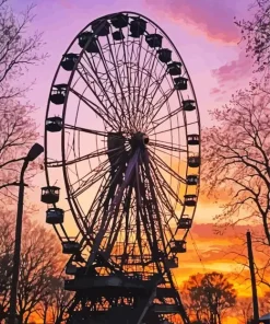 Silhouette Ferris Wheel 5D Diamond Painting