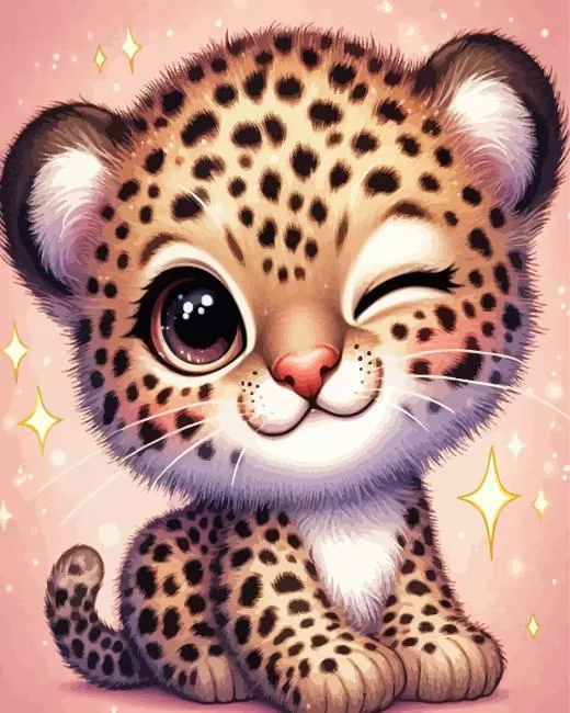 Adorable baby cheetah Diamond Paintings Adorable Baby Cheetah 5D Diamond Painting