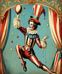 Antique Circus Clown Art 5D Diamond Painting