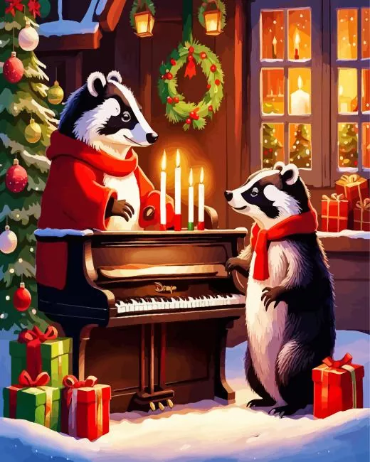 Badgers Christmas Night Diamond Dotz Badgers Christmas Night 5D Diamond Painting