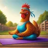 Cartoon Chicken Doing Yoga 5D Diamond Painting