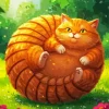 Cartoon Chubby Orange Cat 5D Diamond Painting