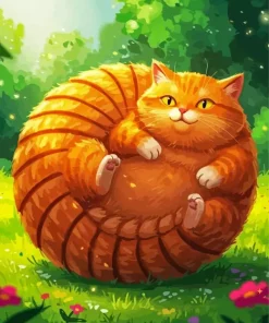 Cartoon Chubby Orange Cat 5D Diamond Painting