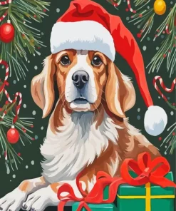 Christmas Dog 5D Diamond Painting