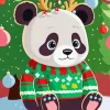 Christmas Cartoon Panda 5D Diamond Painting