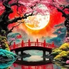 Japanese Cherry Blossom And Moon 5D Diamond Painting