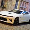 White Cheverolet Camaro 5D Diamond Painting