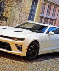 White Cheverolet Camaro 5D Diamond Painting