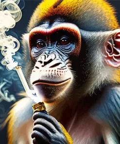 Aesthetic Smoke Monkey Art 5D Diamond Painting