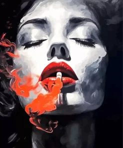 Aesthetic Smoking Lips 5D Diamond Painting