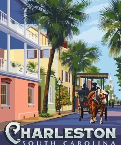 Charleston South Carolina Poster 5D Diamond Painting