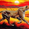 Cheetah Running At Sunset 5D Diamond Painting