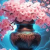 Cherry Blossom Bouquet In A Vase 5D Diamond Painting