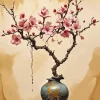 Cherry Blossom Branch In Vase 5D Diamond Painting