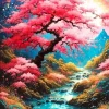 Cherry Blossom Landscape Art 5D Diamond Painting