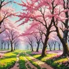Cherry Blossom Path 5D Diamond Painting