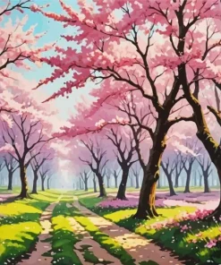 Cherry Blossom Path 5D Diamond Painting