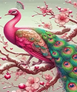 Cherry Blossom Peacock 5D Diamond Painting