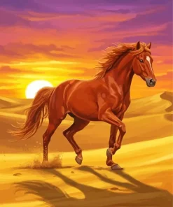 Chestnut Arabian Horse In Desert 5D Diamond Painting