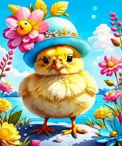 Chick Wearing A Hat 5D Diamond Painting