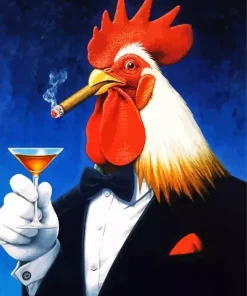 Chicken Wearing A Tuxedo 5D Diamond Painting