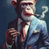 Chimpanzee Smoking 5D Diamond Painting