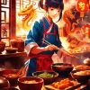 Chinese Anime Girl Cooking 5D Diamond Painting