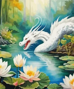 Chinese White Dragon In Swamp 5D Diamond Painting