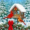 Christmas Bird House 5D Diamond Painting
