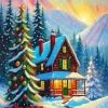 Christmas Cabin In The Woods 5D Diamond Painting