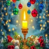 Christmas Candle And Bulbs 5D Diamond Painting