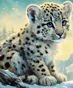 Cool Snow Leopard Art 5D Diamond Painting
