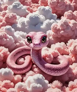 Cute Pink Snake 5D Diamond Painting
