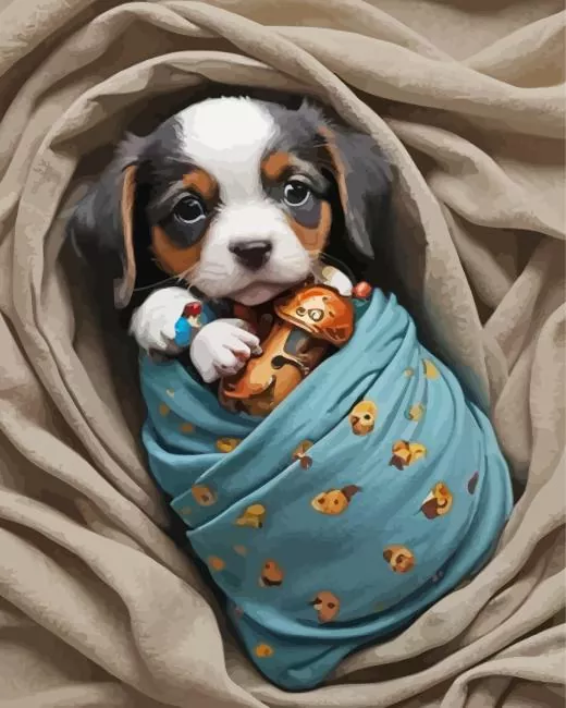 cute small puppy Diamond By Numbers Cute Small Puppy 5D Diamond Painting
