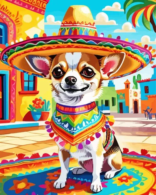 mexican chihuahua Diamond Paintings Mexican Chihuahua 5D Diamond Painting