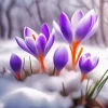 Purple Snow Crocus 5D Diamond Painting
