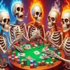 Skeleton Playing Poker 5D Diamond Painting