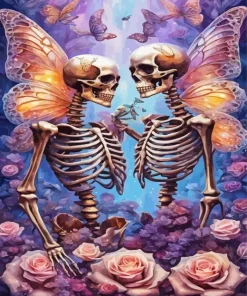 Skeletons Butterflies 5D Diamond Painting