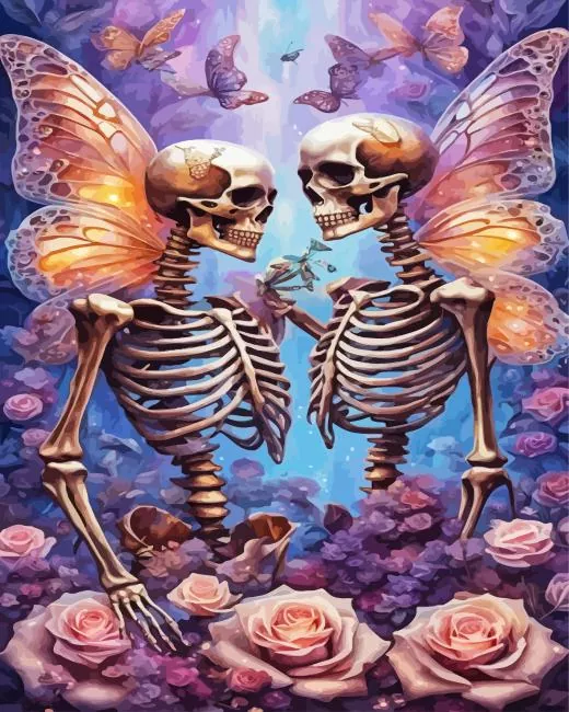 skeletons butterflies Diamond Paintings Skeletons Butterflies 5D Diamond Painting