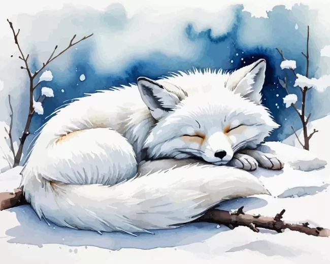 sleeping white fox Diamond Dotz Sleeping White Fox 5D Diamond Painting